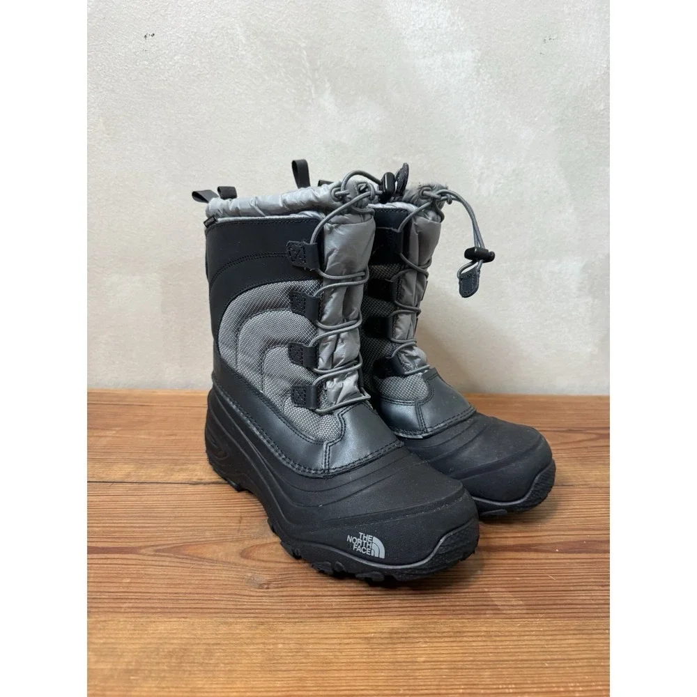 The North Face Alpenglow IV Winter Snow Boots Size 6 US Black Grey Waterproof